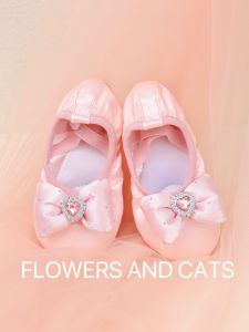Pink Ballet Dance Shoes for Kids Butterfly Performance Children Practice Soft Bottom Cat Claw Design Flowers And Cats Brand