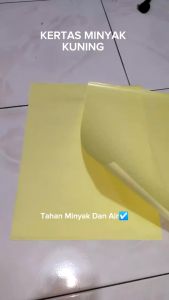 KERTAS MINYAK KUNING UNTUK MAKANAN/BUNGKUS NASI ISI 40 TEBAL HIGIENIS PRAKTIS TERMURAH UKURAN 27*37