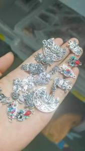 22 Chiếc Mặt Dây Chuyền Hình Động Vật Nhiều Kiểu Dáng Mặt Dây Hình Cú Hợp Kim Kẽm Dùng Làm Trang Sức Tự Làm Phong Cách Punk Phụ Kiện Làm Vòng Cổ Lắc Tay