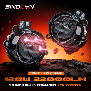 3 Triple Hyperboloid Bi LED Projector Lens H11 Fog Light For Toyota Fortuner/Innova/Hiace/Vios/Avanza/Camry/Yaris/Corolla/Hilux/Estima Car Bumper Spotlight 22000LM Driving Lamps