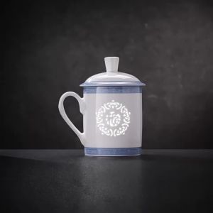JINGDEZHEN | Jingdezhen Official Blue and White Porcelain Tea Cup With Lid