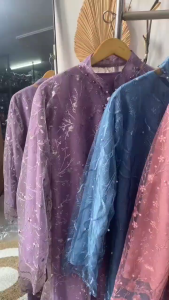 Gamis Payet Brokat 2026 Elegan dengan Motif Bunga - Pakaian Acara Resmi - Ukuran M L XL XXL