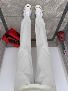 White Grey Straight Leg Quick Dry Outdoor Mens Summer Thin Ice Silk Cargo Pants Low Waist Trousers for Youth Casual Wear