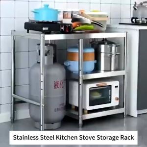 304 Stainless Steel Gas Stove Stand Rack Heavy Duty Kitchen Racks Organizer Multi-layer Gas Stove Bench Stainless Patungan Ng Lagayan Ng Kalan