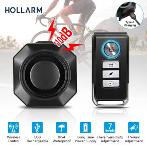 Wireless Bike Vibration Alarm USB Charging Bicycle Alarm Anti Theft Burglar Motorcycle Security Remote Control Detector System