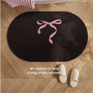 Bathroom Decorative Butterfly Knot Silicon Dendroid Mat Absorbent Anti-Slip Wear-Resistant Home Use Floor Mat Bathroom Mat