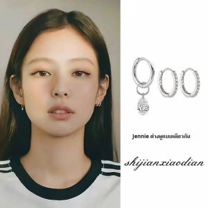【สั่งซื้อแถมของขวัญ】ต่างหูหยดน้ำแบบเดียวกับ Jennie Kim ดีไซน์หรูหราแนวตะวันตก