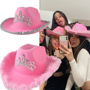 MINGRENBANG | British Style Pink Barbie Princess Crown Jazz Hat