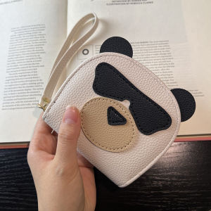 Cute Little Coin Purse Womens Fashionable Korean Version Student Simple Zipper Handheld Bag Soft PU Material Cartoon Pattern