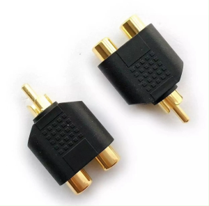 RCA ตัวแยกสายสัญญาณเสียง ปลั๊กRCAแปลงเป็นแจ็คRCA2ทาง (แพ็ค2ตัว)