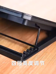 【🔥SG STOCK🔥】RICHMENTMALL Laptop Cooling Pad Stand with Adjustable Height Big Power Speeds Fan 2 USB Ports Suitable for 12"-15.6" Laptops Notebooks Notebook Cooler Pad with Two USB Port