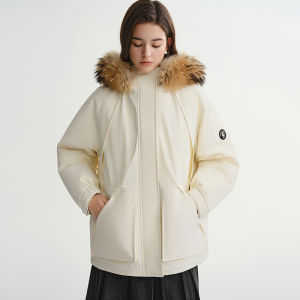 DUSHU | Warm Fur Collar Worker-style Down Jacket
