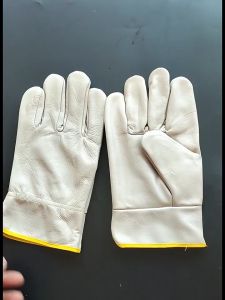 Leather Agron Welding Hand Gloves Safety Outdoor Work Gardening Protection Heavy Duty Anti Slip Cowhide Sarung Tangan