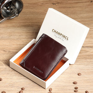 CHANPINCL กระเป๋าสตางค์ขายดีสำหรับผู้ชาย - กระเป๋าดั้งเดิมสุดหรูหนังวัวแท้พับสามทบ คลาสสิกธุรกิจแฟชั่นผู้ชาย