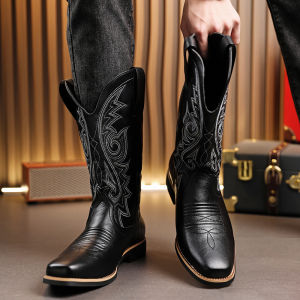 NUDANLAI | Retro Western Cowboy Boots with Embroidery Long High