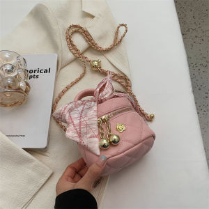 Mini Bucket Bag Womens Crossbody Chain Diamond Pattern Soft PU Leather Casual Single Shoulder Bag Fashion Trend