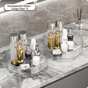 AIJIADA | Transparent Acrylic Makeup Organizer Desktop Vanity Skin Care Fragrance Storage Tray