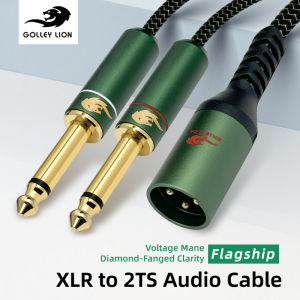 GOLLEY LION XLR to Dual TS 6.35mm Splitter Audio Cable | Shielded Design | Live Sound/Recording Equipment