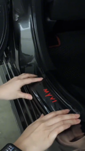 Carbon Fiber Side Sill Plate MYVI BEZZA PERSONA SAGA AXIA ALZA ARUZ EXORA IRIZ X70 Stainless Door Step Sticker Protector