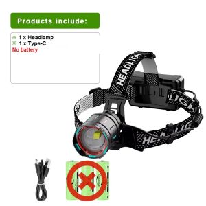 8900000000 Ultra Bright LED Headlights Long Range 5000M Powerful Headlamp Rechargeable Head Torch Outdoor Head Light For Fishing