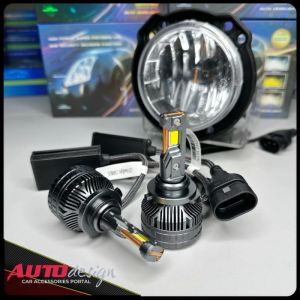 Zyvolt ADT100 Lampu LED Mobil Tiga Warna 120Watt 12-24Volt H4 H8 H11 HB3 HB4 HIR2 Super Terang