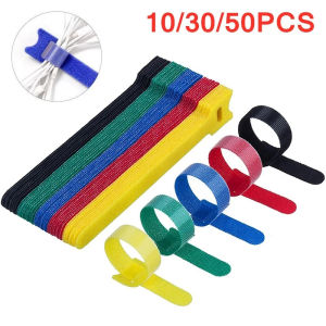 10/50PCS T-type Cable Tie Wire Nylon Reusable Cord Organizer Wire 1.5*1.2cm Colorful Computer Data Cable Power Cable Tie Straps