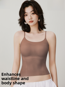 Miiow | Cat Woman Strap Vest Women Inner Wear With Chest Pad Summer Outdoor Beautiful Back Bra Integrated Square Collar Sleeveless Top