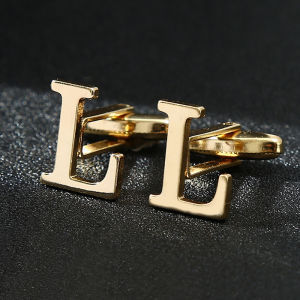 TILAIEN | Hollow Gold Letter Cufflinks