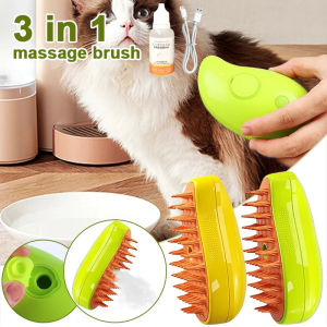 3 In1 Steamy Dog Brush Electric Spray Cat Hair Brush Dog Steamer Brush For Massage Pet Grooming Removing Tangled and Loose Hair Steam Brush For Cats Self Cleaning Cat Brush - Lazada