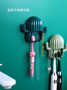 Cactus multi-functional toothbrush holder Wall Mounted Bathroom Storage Hooks