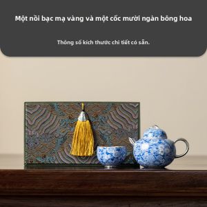 KONGJIAN | Bộ Trà Cao Cấp Phong Cách Trung Quốc Mạ Bạc