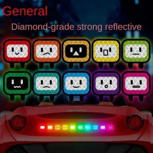 10ชิ้นป้ายเตือนความปลอดภัยสำหรับ Stiker Reflektif Mobil กลางคืนรูปตัวการ์ตูนรูปคนแผ่นสะท้อนแสงร่างกายจักรยานยนต์