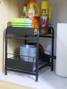🌱Ready Stock🌱 Under Sink Rack Spice Rack  Kitchen Organizer Rak Storage Rack Dapur Rak Bawah厨房置物架