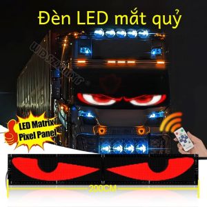 Biển Hiệu Xe Tải LED Mắt Quỷ Với Điều Khiển Từ Xa Hiệu Ứng Cuộn Chữ Đèn Panel Ma Trận LED 12V Cho Kính Chắn Gió Ô Tô Xe Tải