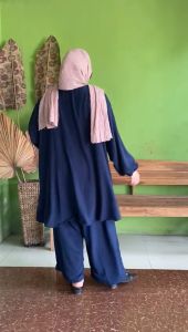 AVELAZ ONE SET LD 150 dan 130 SUPER JUMBO SETELAN WANITA POLOS CRINKLE AIRFLOW ADEM PREMIUM OOTD IBU