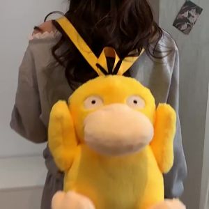 AOGER | Daily Outfit Plush Shoulder Bag Raichu Eevee Psyduck Gengar Gastly Crossbody Backpack for Shopping Holiday Gift Student