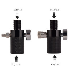 HPA M18 * G1เปลี่ยนสี1.5/2-14เรกูเลเตอร์วัดแรงดันตัวเติมถังเติมลมอะแดปเตอร์เติมแก๊สตัวต่อแท็งก์น้ำอากาศข้อต่อไวข้อต่อแบบเกลียวอลูมิเนียมสีดำสำหรับดำน้ำสถานี