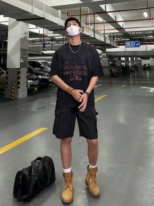 Quick Dry Workwear Shorts Mens Summer Ice Silk Cool Feeling Loose Casual Sports Five-Quarter Mid-Pants Straight Leg Trousers