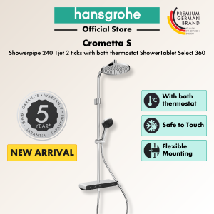 hansgrohe Crometta S - shower system with bath thermostat ShowerTablet Select 360 overhead shower 240 hand shower 3jet