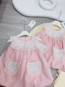 Sét Đầm Bí Tiểu Thư Bé Gái Set Váy Và Áo Thun Công Chúa Cho Bé Gái Màu Pastel Dễ Thương Size Cho Bé Từ 10kg- 30kg SBG04