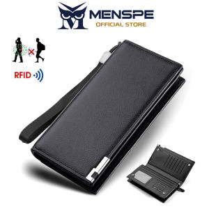 MENSPE Mens Wallet RFID Wallet Simple Long Wallet Soft PU Business Wallet Multi-Card Position Wallets Travel Purses Coin Pouch ID Credit Cards Holders
