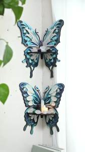 Three Color Butterfly Crystal Shelf Display Candles Stone Floating Wall Shelf Home Decorations Essential Oil Rack Corner Ledge