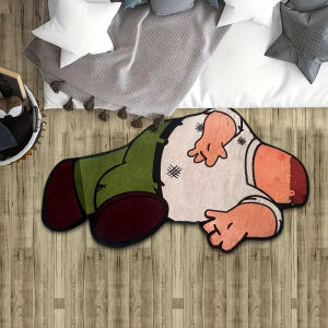 VIKAMA Soft Bedroom Carpet with Cute Cartoon Characters Non-Slip Entrance Doormat Bed Blanket Home Interior Decoration