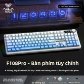 AULA-MOJING | Bàn Phím Cơ Gaming Wolf Spider F108 Pro RGB Đa Sắc Kết Nối 3 Chế Độ (2.4G/Bluetooth/Dây) Keycaps Tùy Chỉnh Cấp Độ E-Sports