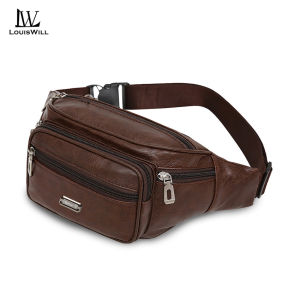 LouisWill Chest Bag Waist Bag Waterproof PU Bag Sports Bag Large Capacity Casual Bag Messenger Bag Outdoor Fitness Bag Travel Bag Business Bag For Men Women