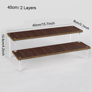 1-4 Tier Step Shelf Organizer Wood Display Stand for Cosmetics Perfume Countertop Storage Rack for Dressing Table Glass Cabinet