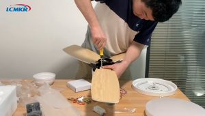 [โคมไฟพัดลมเพดาน] LCMKR 42นิ้ว 48นิ้ว 52นิ้ว LED 3 สี มีใบพัดห้าใบ