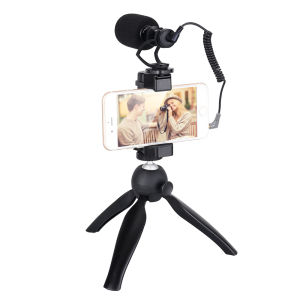 Comica CVM-VM10-K2 Smartphone Microphone with Tripod On Camera Video Mic for iPhone and Android Phone Vlogging Kit for Youtube Recording Tiktok