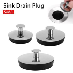 ROLL 1Pcs Stainless Steel Bath Plug Kitchen Bathroom Accessory Easy to Use Drain Stopper Universal Rubber Bath Tub Caps for Bathtub Washbasin Sink