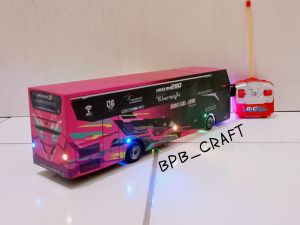 Mainan miniatur bus remot kontrol baterai cas telolet basuri tunggal jaya blackpink